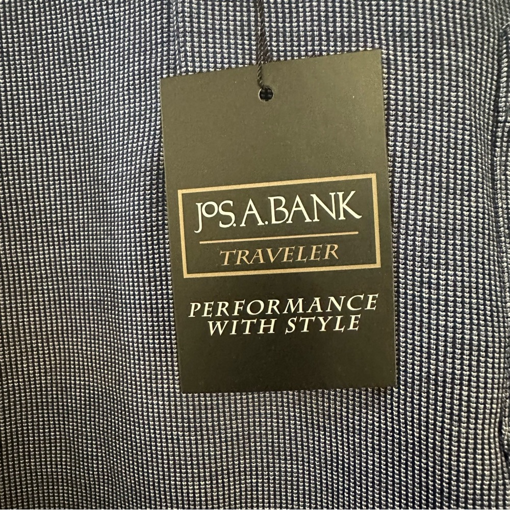 Jos A Bank Travelers Collection Blue Checkered Men’s Polo Size Large NWT - Picture 4 of 9